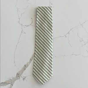 Classic Striped Men's Tie in Green and White